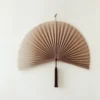 Wandornament Bamboe waaier bruin XL