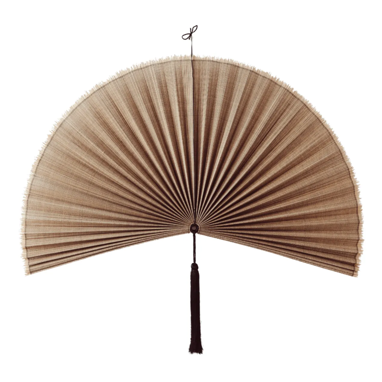 Wandornament Bamboe waaier bruin XL