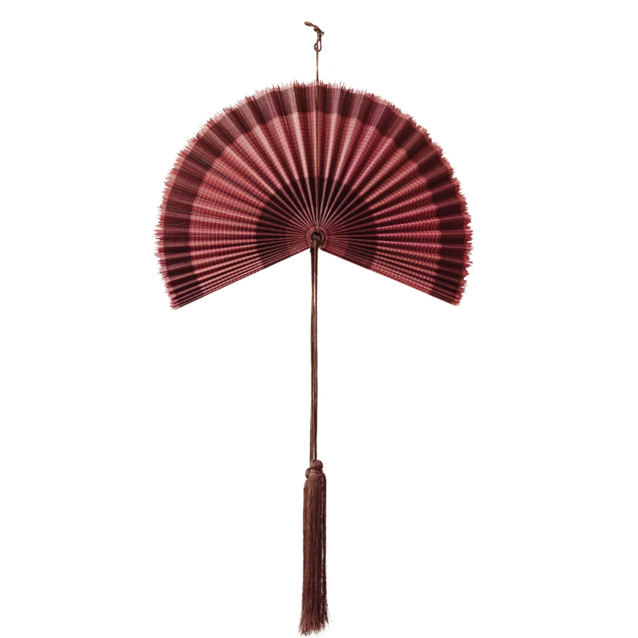 Wandornament bamboe waaier paars M