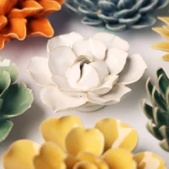 Wandornament Ceramic Flower Ivory Daffodil