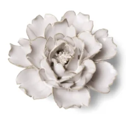 Wandornament Ceramic Flower Ivory Rose