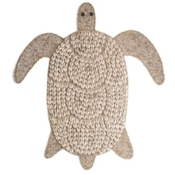 Wandornament Schildpad naturel schelpen/kraaltjes 50cm