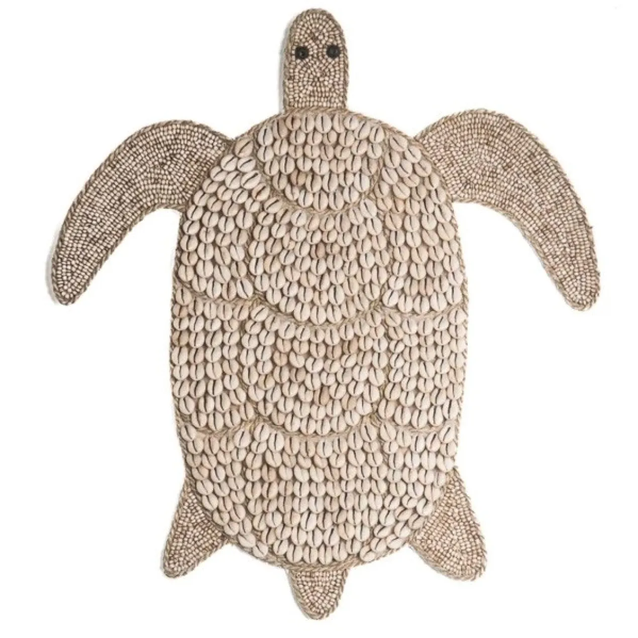 Wandornament Schildpad naturel schelpen/kraaltjes 50cm