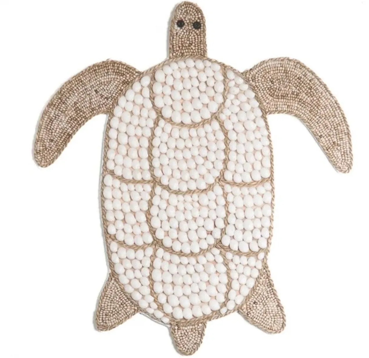 Wandornament Schildpad witte schelpen/kraaltjes Medium 50cm