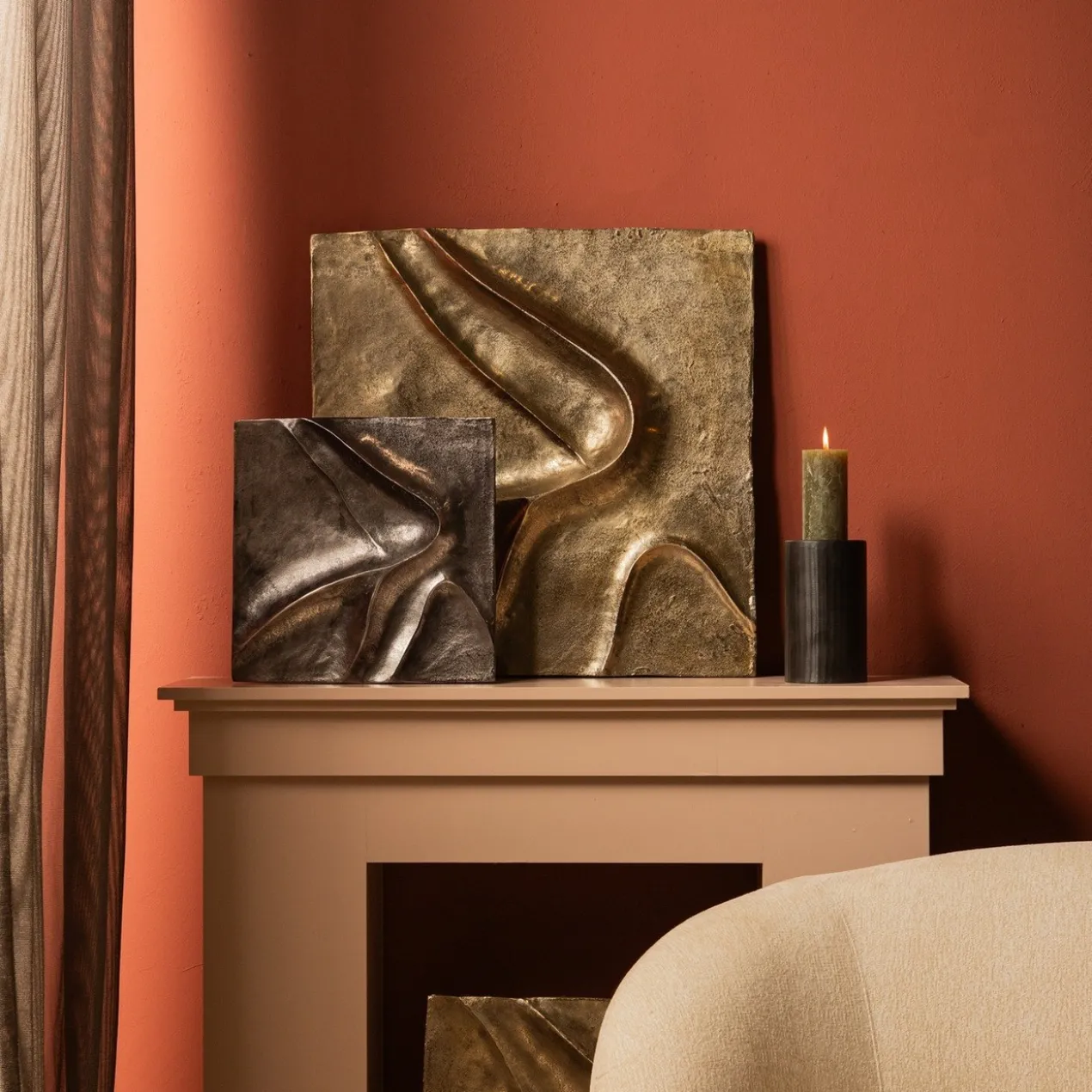 Wandpaneel Avia goud 70x70 cm