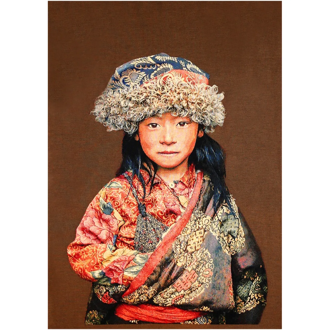 Wandpaneel geweven Tibetan Child taupe 120x180 cm