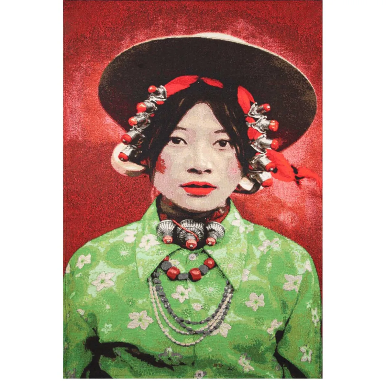 Wandpaneel geweven Tibetan Girl 80x120 cm