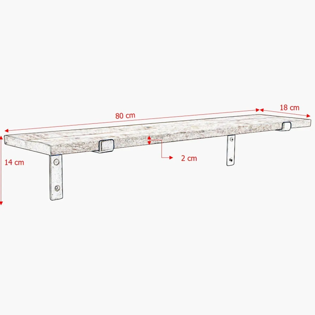 Wandplank Factory maat M - set van 2 (ACFW60)
