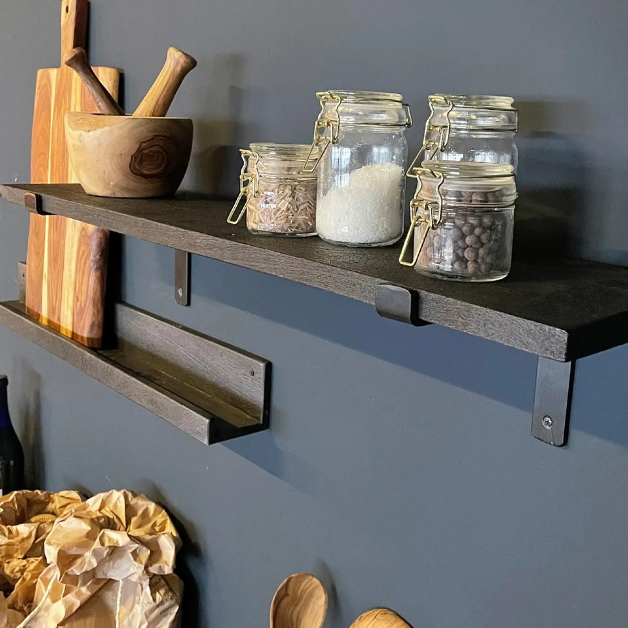 Wandplank Factory zwart S set van 3 - ACFW68