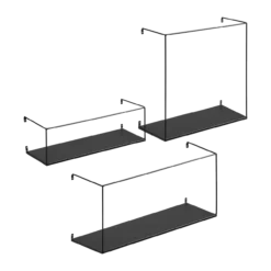 Wandplank Marijn metaal zwart - set van 3