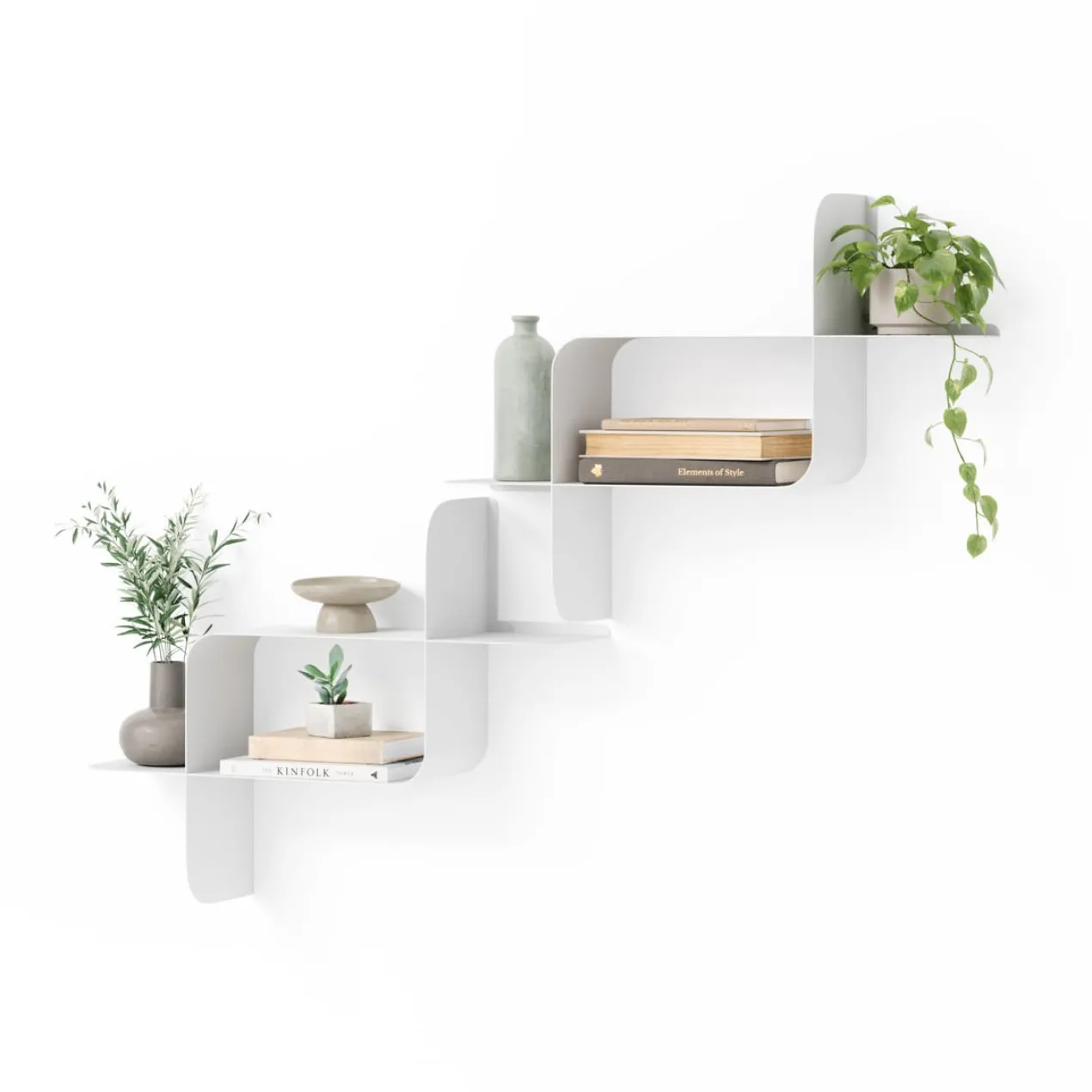 Wandplank Montage metaal wit - set van 2
