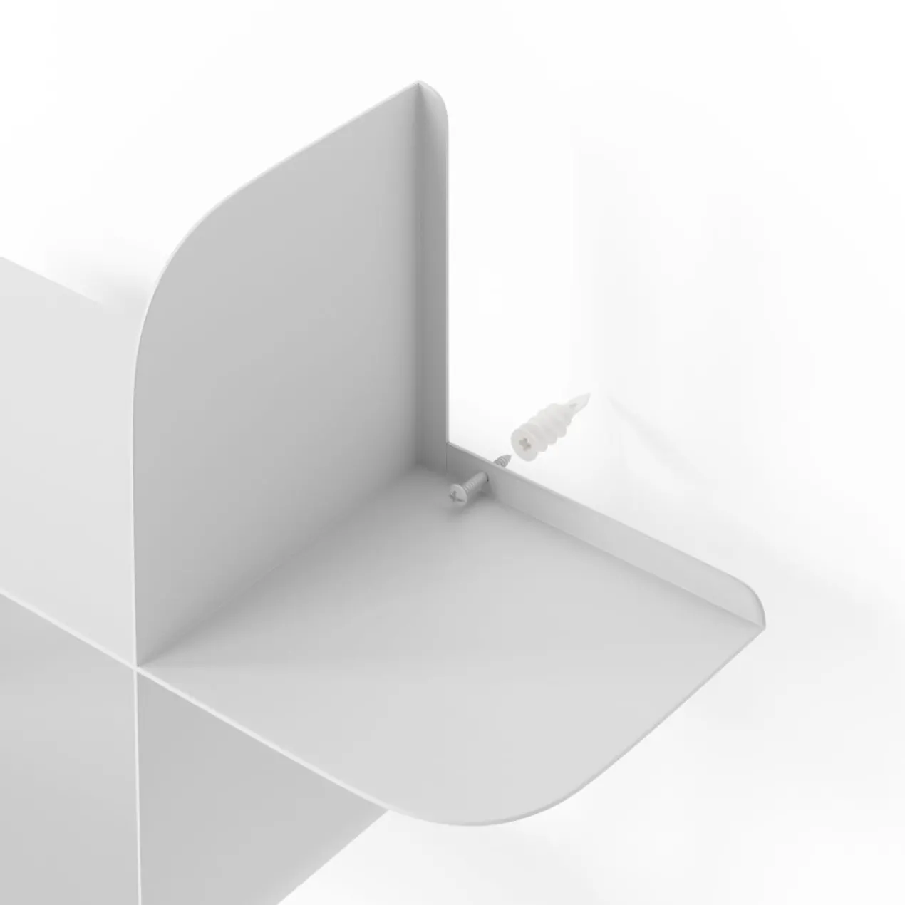 Wandplank Montage metaal wit - set van 2