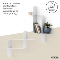 Wandplank Montage metaal wit - set van 2