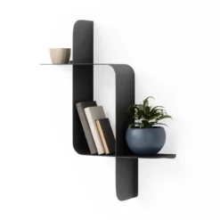 Wandplank Montage metaal zwart - set van 2