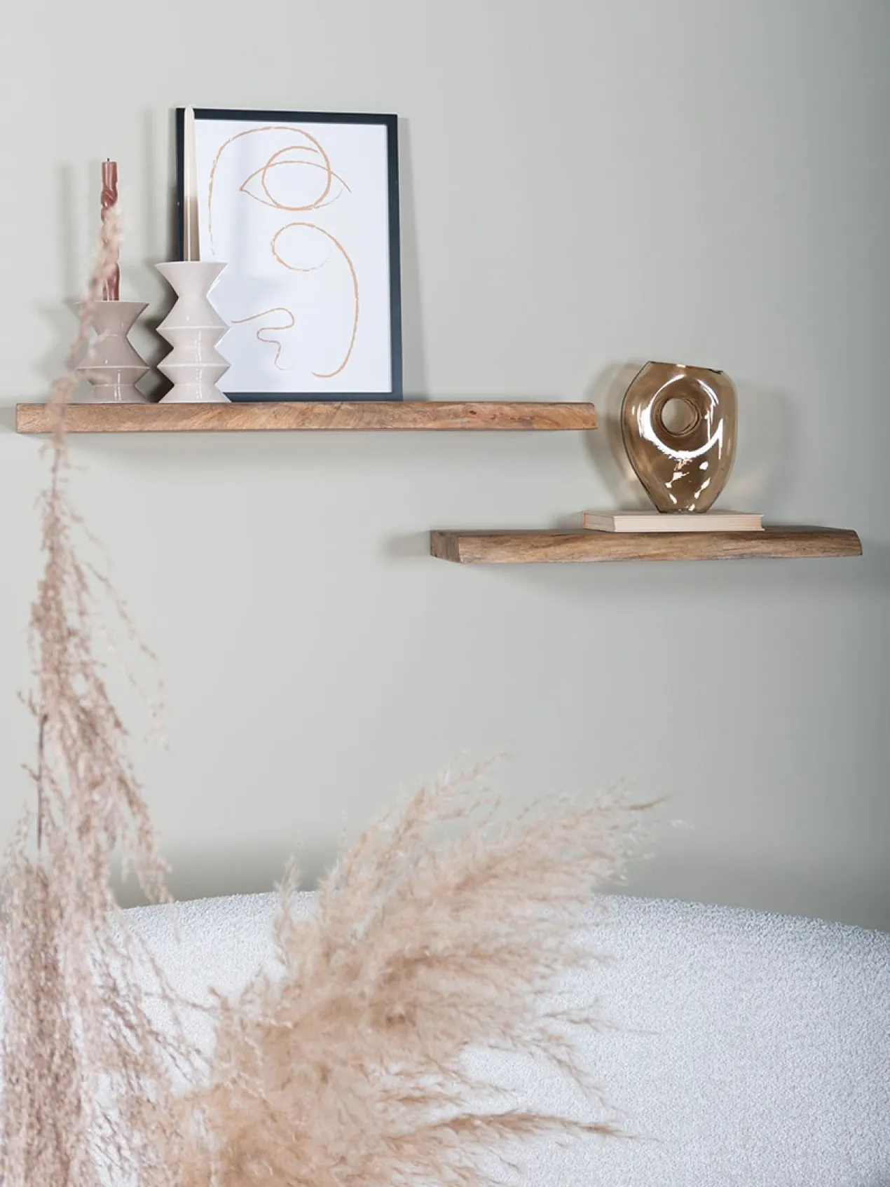 Wandplank Pure Mangohout – Set van 3 Groot