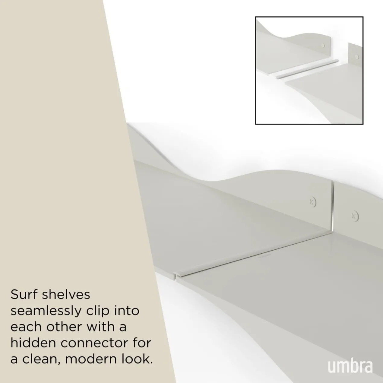 Wandplank Surf zand - set van 2