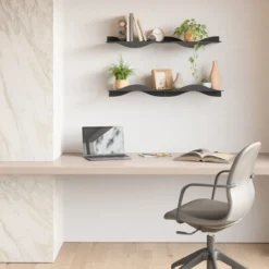 Wandplank Surf zwart - set van 2