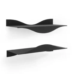 Wandplank Surf zwart - set van 2