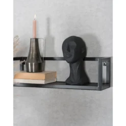 Wandplank Vintage zwart mangohout klein – set van 2