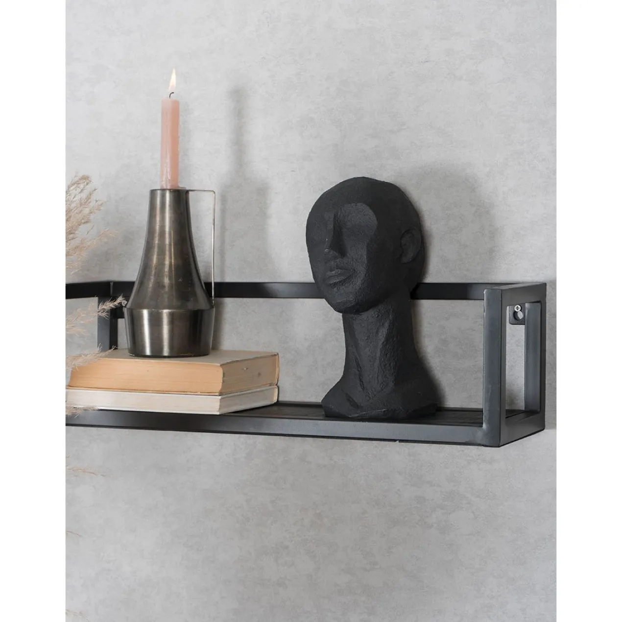 Wandplank Vintage zwart mangohout klein – set van 2