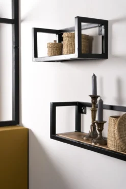 Wandplank Vintage Zwart Mangohout 60 cm