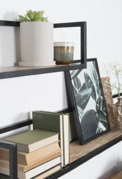 Wandplank Vintage Zwart Mangohout 140 cm