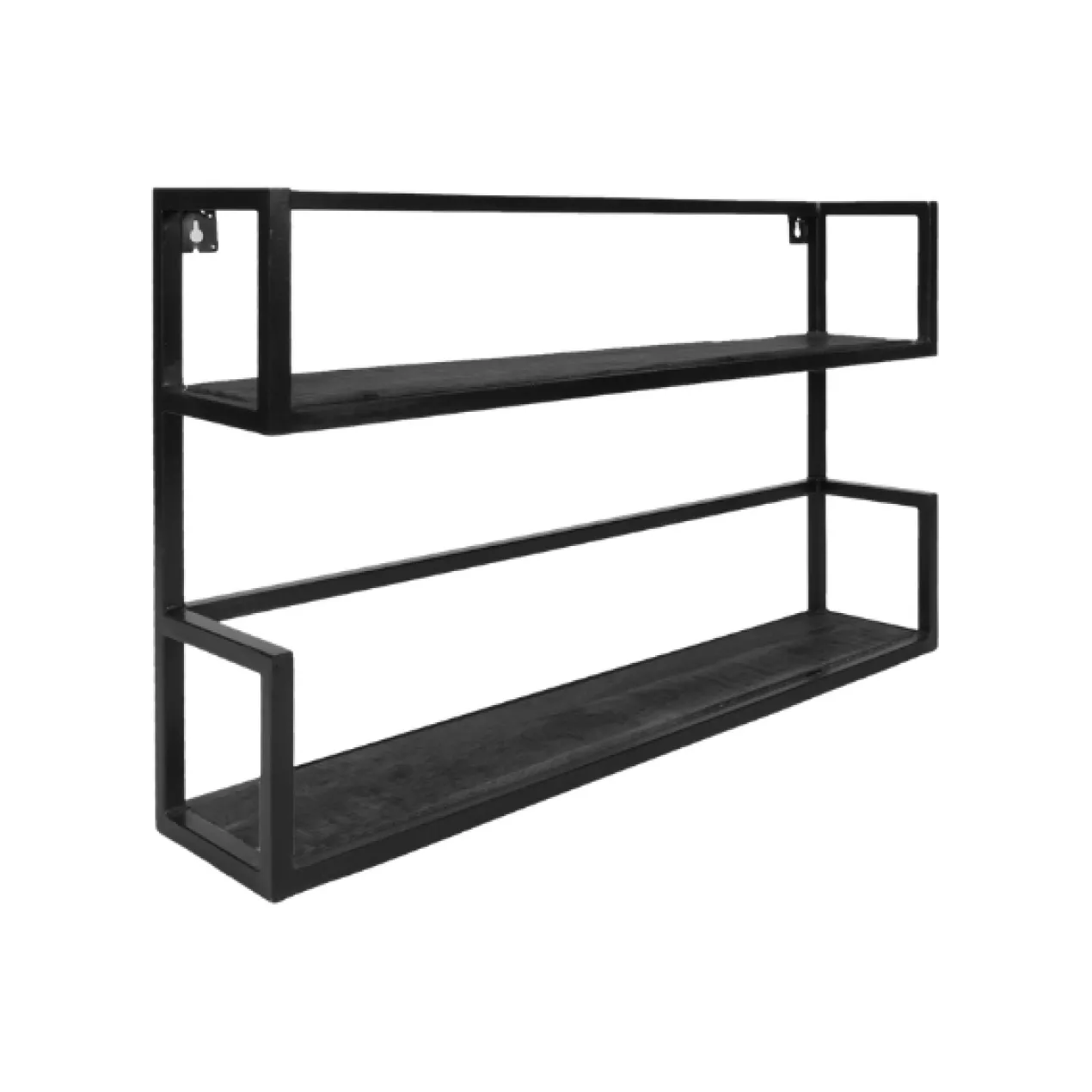 Wandplank Vintage Zwart Mangohout duo