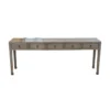 Wandtafel groen/bruin 5 lades wandtafel groen/bruin 5la 218x42x86