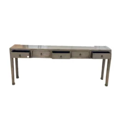 Wandtafel groen/bruin 5 lades wandtafel groen/bruin 5la 218x42x86