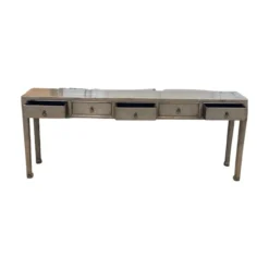 Wandtafel groen/bruin 5 lades wandtafel groen/bruin 5la 218x42x86