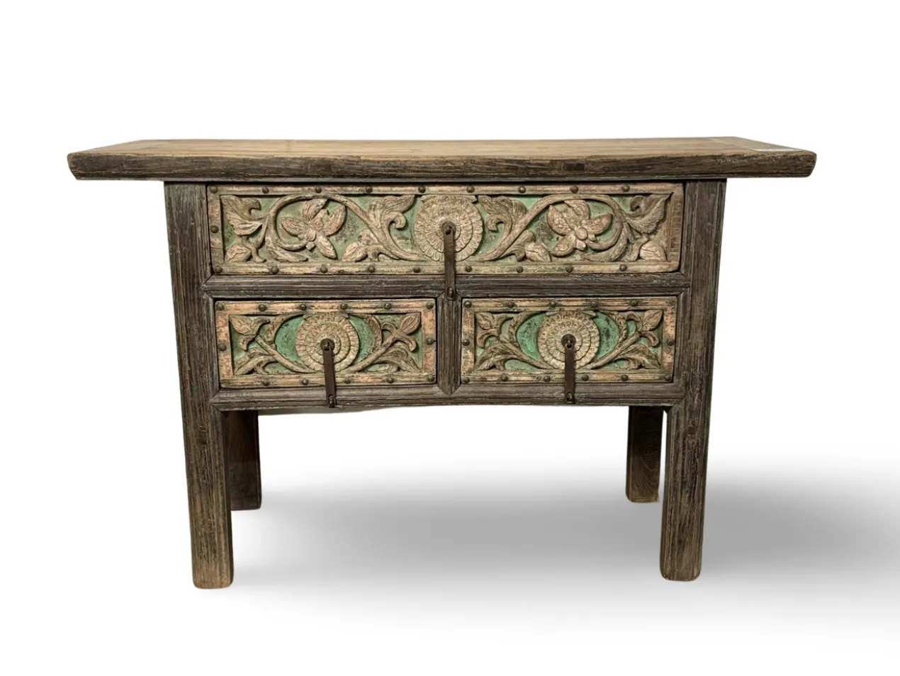 Wandtafel Snijwerk groen 3 lades