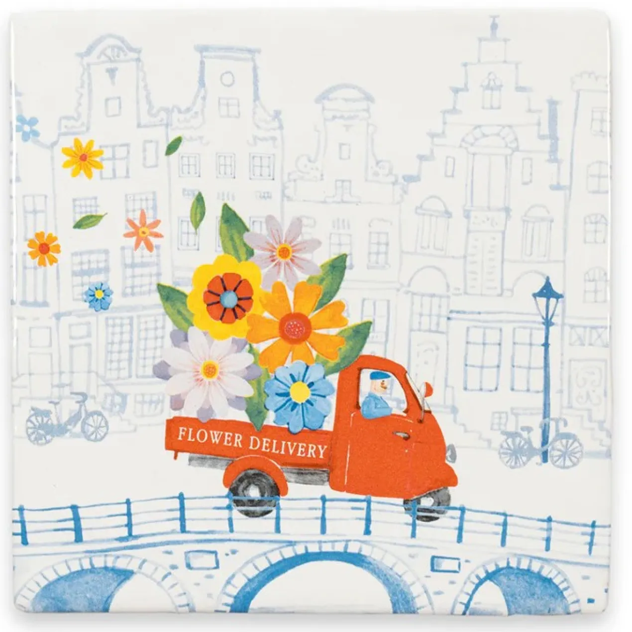 Wandtegel Flower delivery M