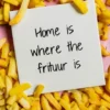 Wandtegel Home is where the frituur is