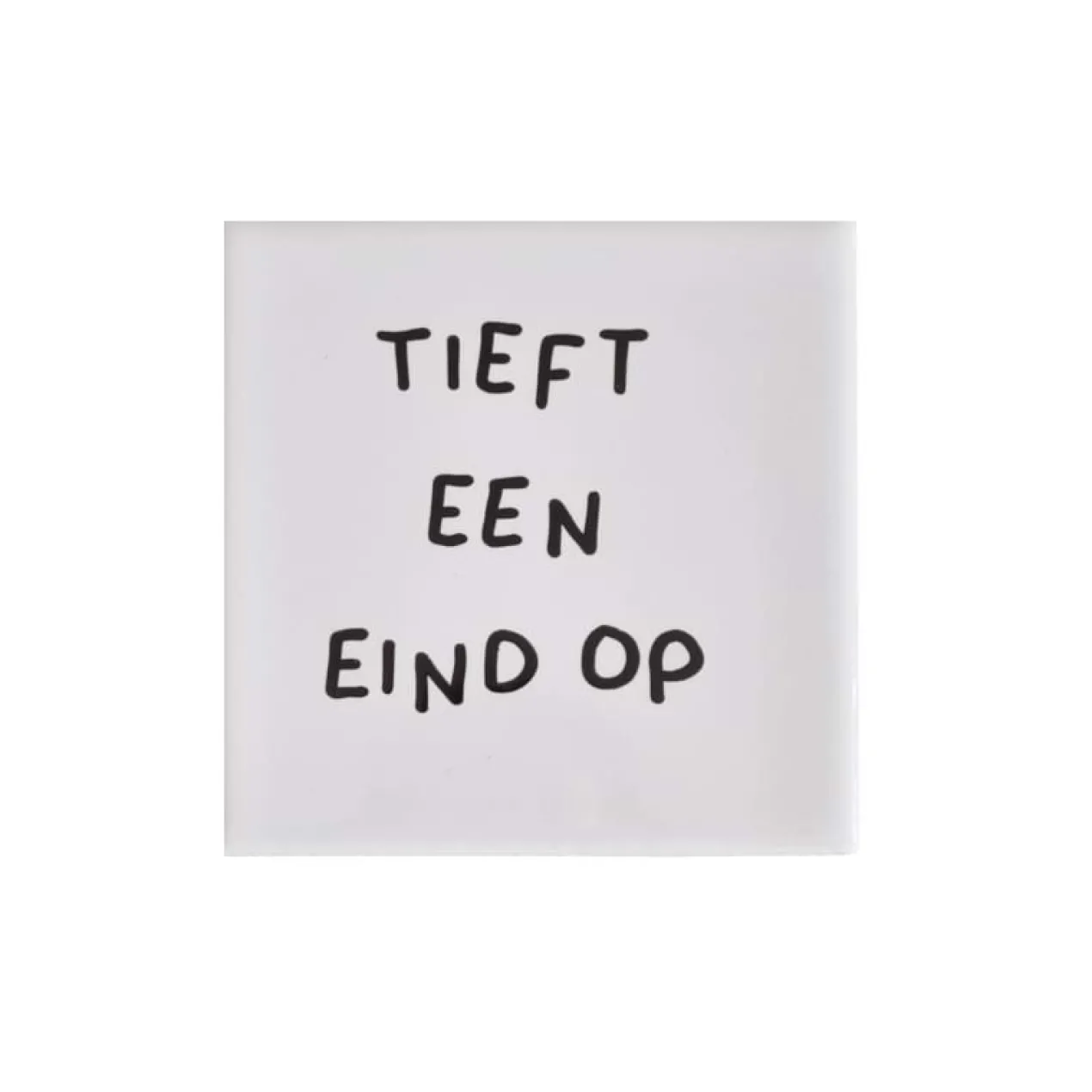 Wandtegel Tieft een eind op