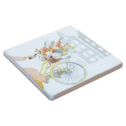Wandtegel Vrolijkheid in een fietsmand S