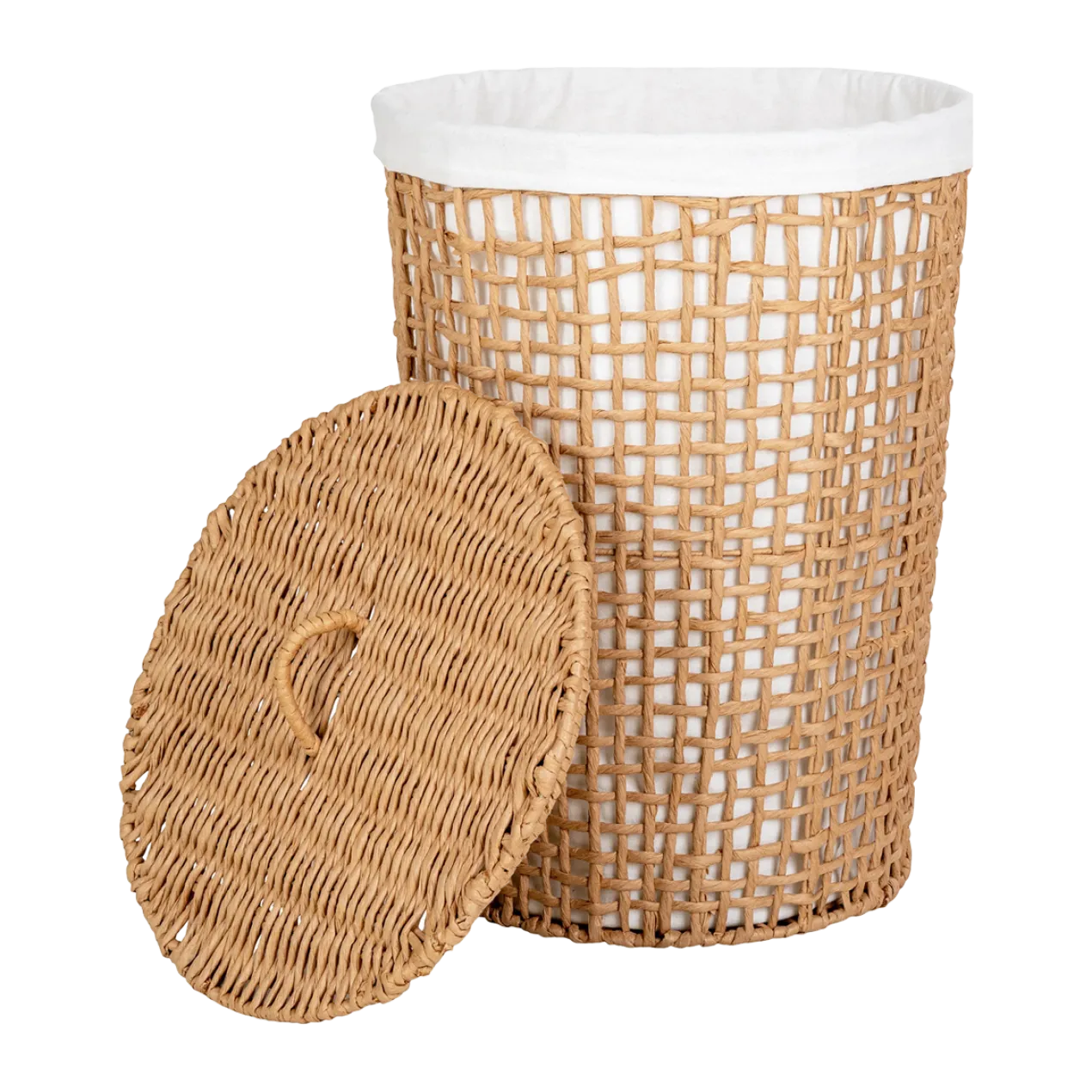 Wasmand Elsa met deksel Naturel