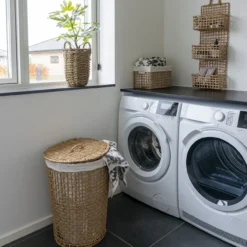 Wasmand Elsa met deksel Naturel