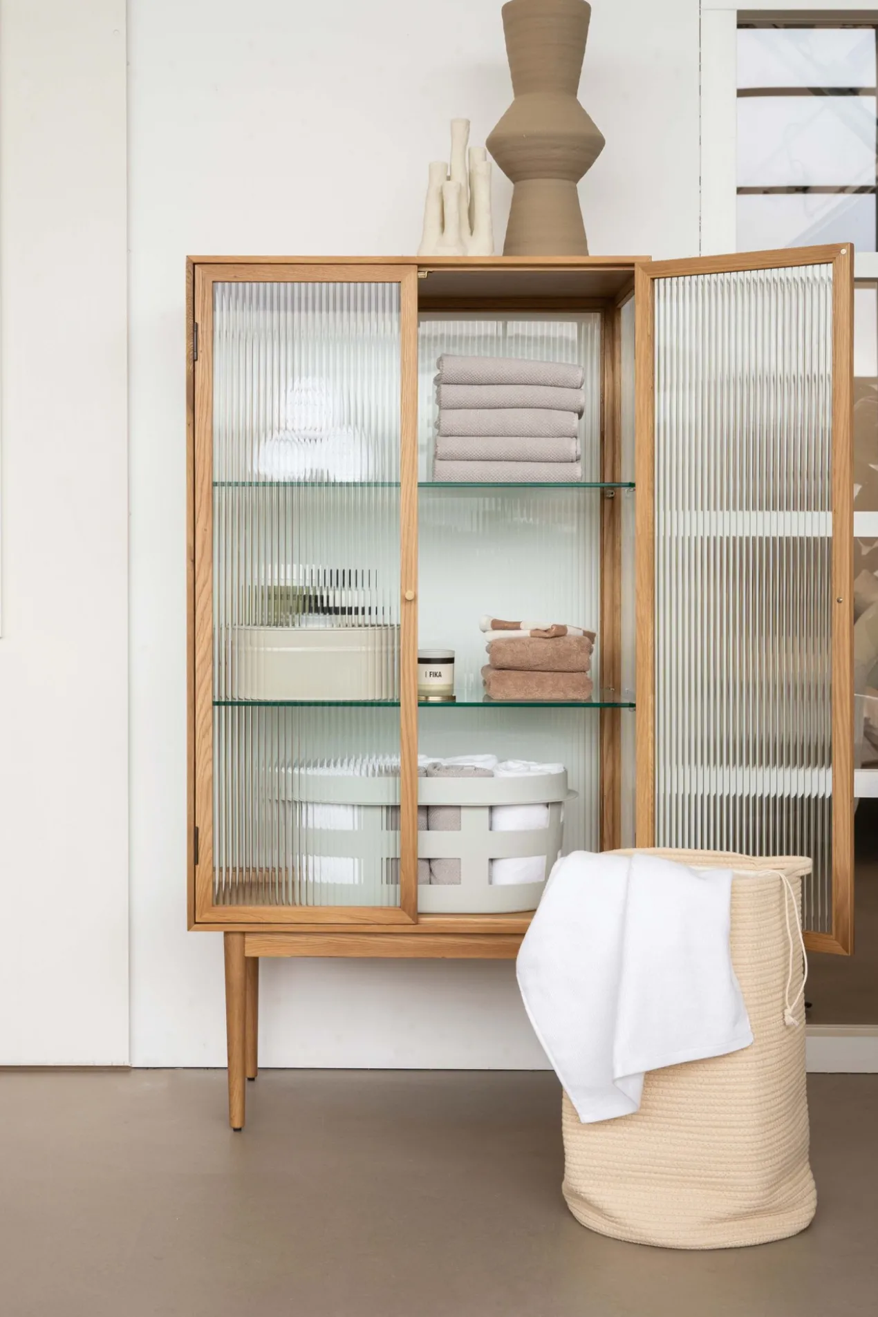 Wasmand katoen blush Ø35 cm