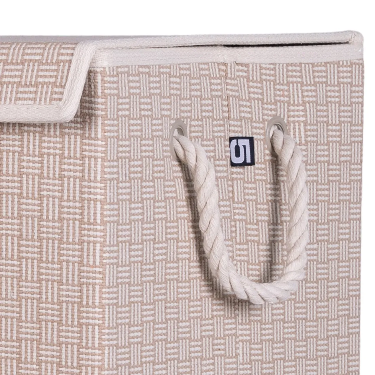 Wasmand rechthoek beige square XL 60x30 cm