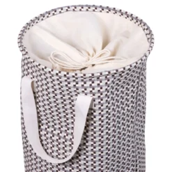 Wasmand rond bruin square Ø38 cm