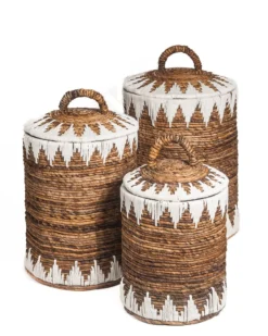 Waterhyacint mand Sekitar naturel/wit Small