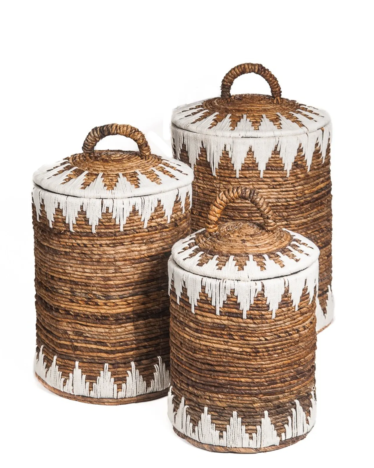 Waterhyacint mand Sekitar naturel/wit Large