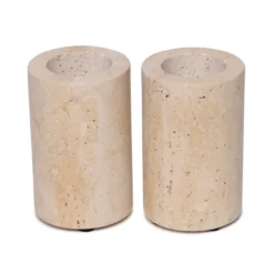 Waxinelichthouder cilinder Travertine L 6x10cm