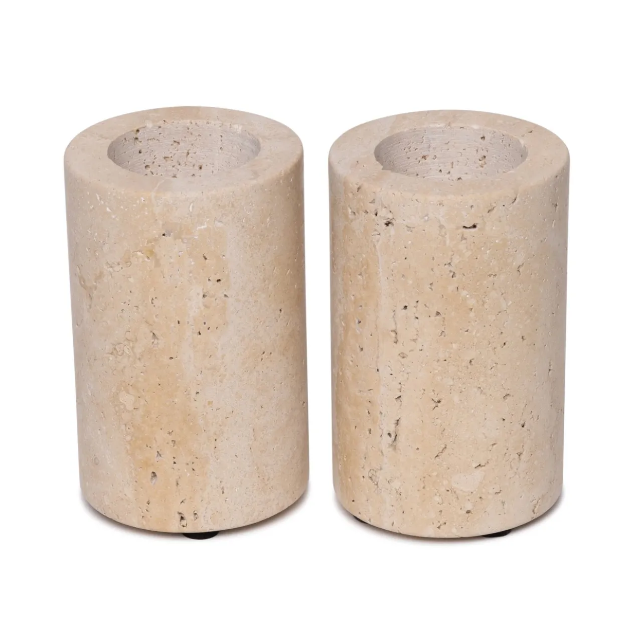 Waxinelichthouder cilinder Travertine L 6x10cm