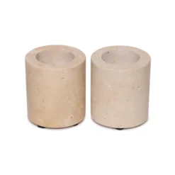 Waxinelichthouder cilinder Travertine M 6x7cm