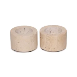 Waxinelichthouder cilinder Travertine S 6x4cm