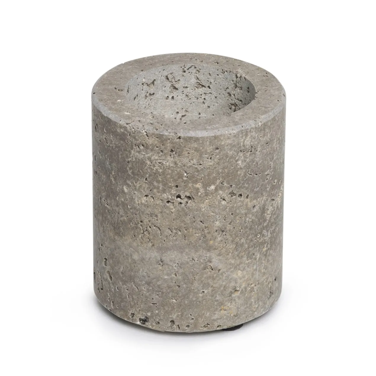 Waxinelichthouder cilinder Titanium Travertine M 6x7cm