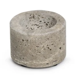 Waxinelichthouder cilinder Titanium Travertine S 6x4cm