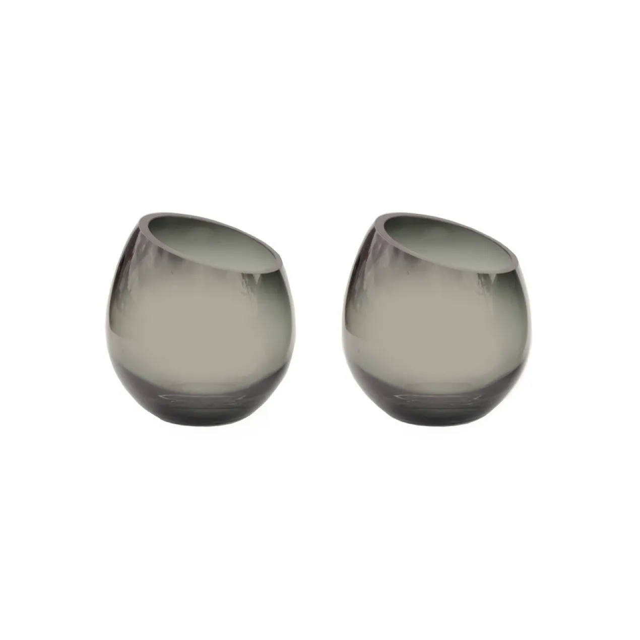 Waxinelichthouder Moho Ø12,5 cm grey - set van 2