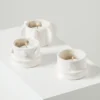 Waxinelichthouder Molly beige - set van 3